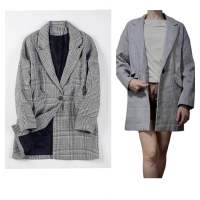 เสื้อเบลเซอร์ เสื้อคลุม สูทลายตาราง checked  blazer (WY1097)