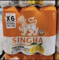 (ยกแพค6) สิงห์ ยูซุกลิ่นเลมอนโซดา (ค่าส่งถูกมาก) SINGHA Lime Flavoredขนาด 330 มล. กระป๋องสินค้าใหม่ ยกแพคสุดคุ้ม พร้อมส่ง