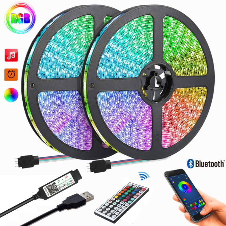 DC 5V Bluetooth RGB 3535 LED Strip Light Smart Phone Control Flexible  Ribbon DIY Led Light Strip USB Tape Diode Christmas Lights