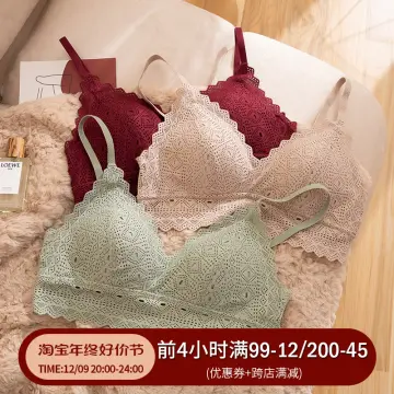 French underwear women's no steel ring comfortable summer aa cup women's  sleep triangle cup bra small chest flat chest thin section