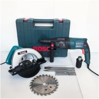 จับคู่  Bosch Makita  เลื่อยวงเดือน 7 นิ้ว กับ สว่านโรตารี่ 8 หุน 2-26DFR