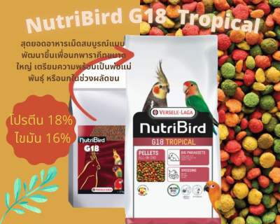 NutriBird G18 Tropical อาหารนก แบ่งขาย (500กรัม,1 กิโลกรัม)