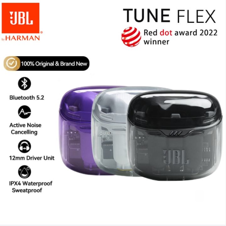 New JBL TUNE FLEX Ghost Bluetooth Wireless Headset Active Noise