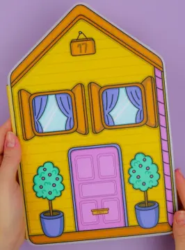 Doll Blogger's Doll House (ASSEMBLED and printed on waterproof photo paper  with cold laminating film for protection), Birthday Christmas Gift Paper  Doll House, Paper Doll, Kids Activity, Quiet Book