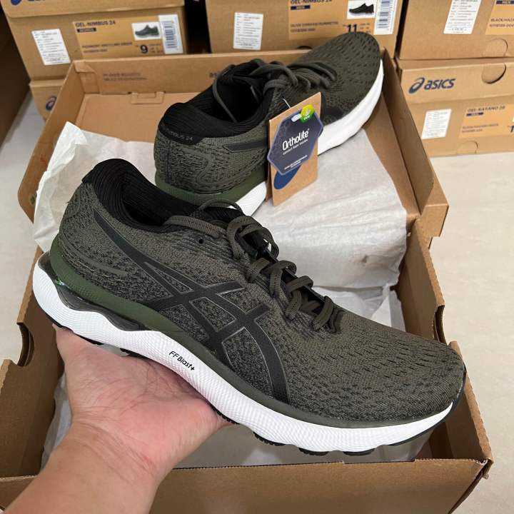 รองเท้าวิ่งชาย-asics-gel-nimbus-24-สี-olive-1011b359-300-ของแท้-มือ-1-พร้อมกล่อง