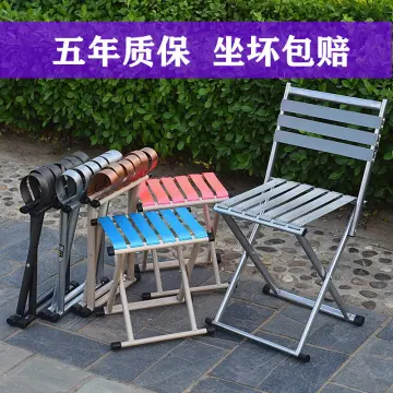 Folding Stool Thickened Camp Chair Outdoor Portable Fishing Chair Home  Small Bench Solid Folding Chair Portable Simple Modern