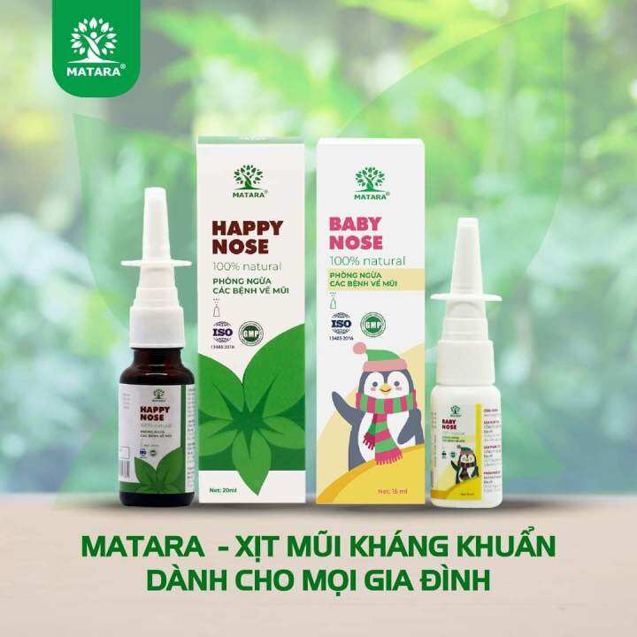 combo Dung dịch xịt mũi Happy Nose Matara và Baby Nose hỗ trợ d/ieu tri