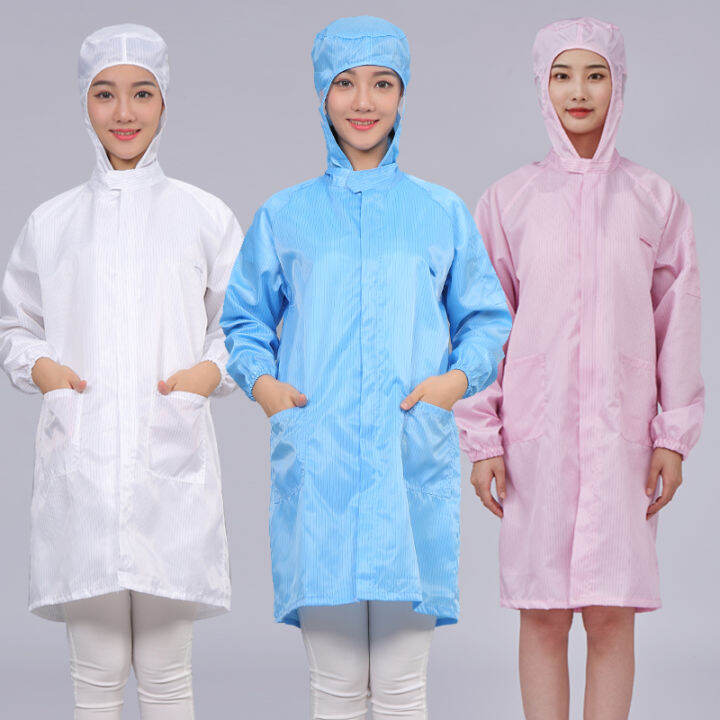 AntiStatic Coat Hooded Overalls DustFree Factory Laboratory