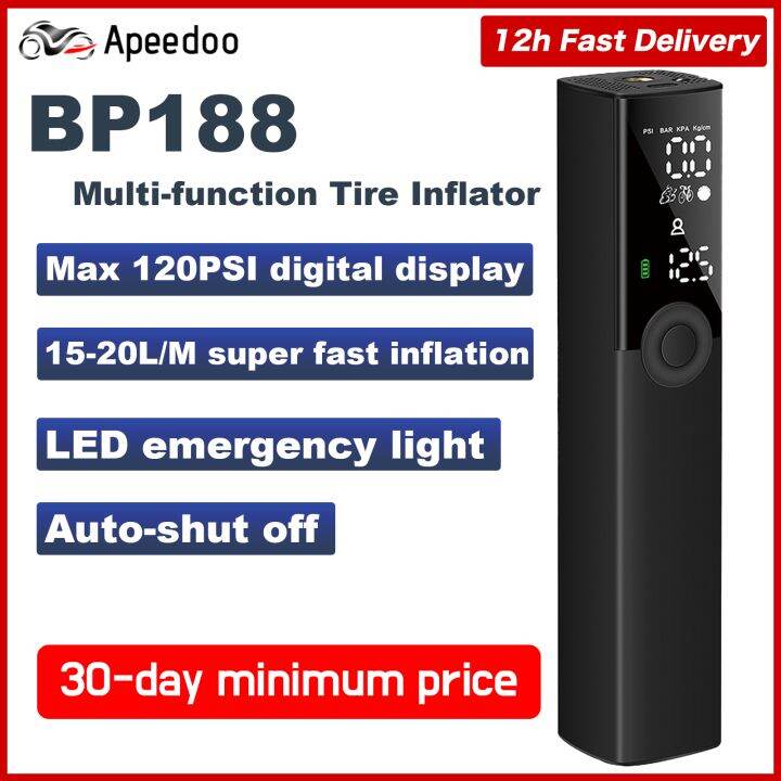 Apeedoo Portable Air Compressor Rechargeable Tire Inflator Digital