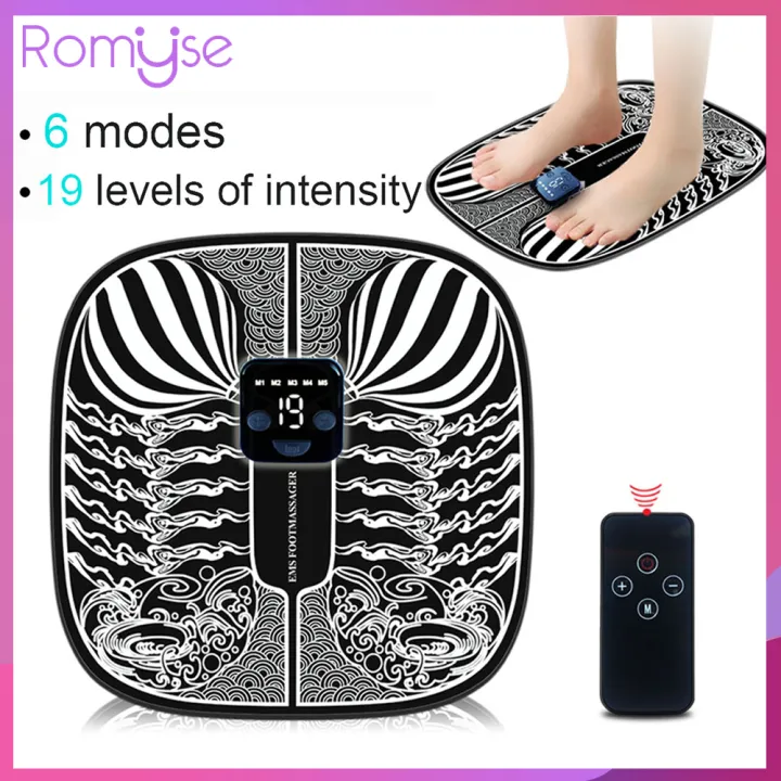 Romyse EMS Foot Massager Pad Feet Muscle Stimulator Leg Reshaping Foot ...