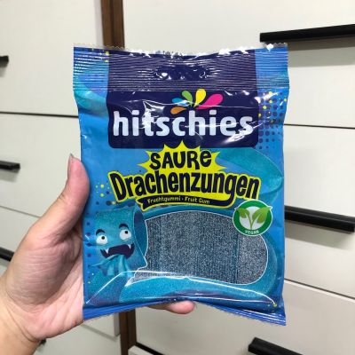Hitschler Hitschies Saure Drachenzungen Fruit Gum เยลลี่แผ่นรสราสเบอรี่ นำเข้าจากเยอรมันนี