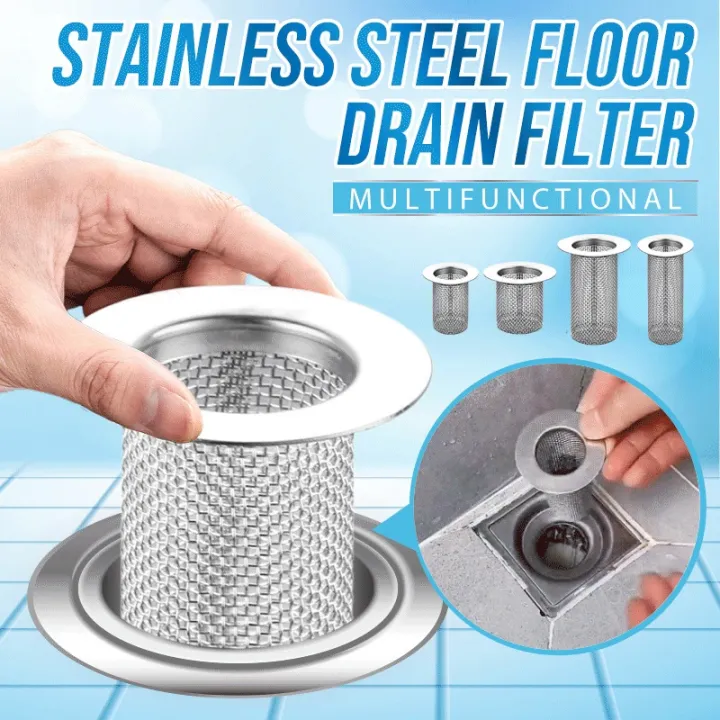 Stainless Steel Floor Drain Filter Mesh Kitchen Sink Anticlog Filter Bathtub Hair Catcher
