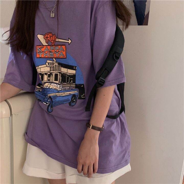 พร้อมส่ง-เสื้อยืดแขนสั้น-รูปรถ-no-336