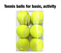 Tennis balls  1 pack (6 balls) ลูกเทนนิสซ้อม คุณภาพดีเหมาะสำหรับผู้ฝึกหัดเล่น ออกกำลังกาย ใช้ทำกิจกรรมต่างๆ Tennis ball 1pack(6 tennis balls)