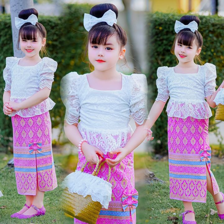 ชุดไทยประยุกต์-ชุดไทยเด็กหญิง-ชุดผ้าไทย-ชุดกระโปรง-ing