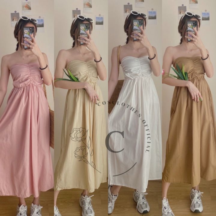 cosclothes-official-เดรสเกาะอก-เดรสยาว-อกไม่เกิน36ใส่ได้-มีเก็บเงินปลายทาง