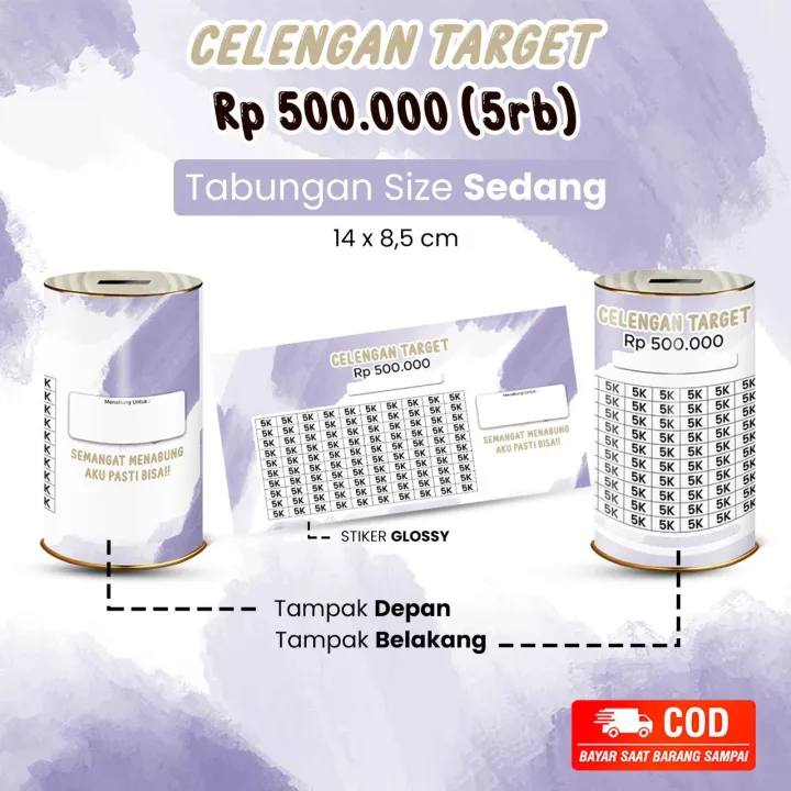 {500rb 5k} Celengan Target Celengan Viral Celengan Challenge Nabung Kui