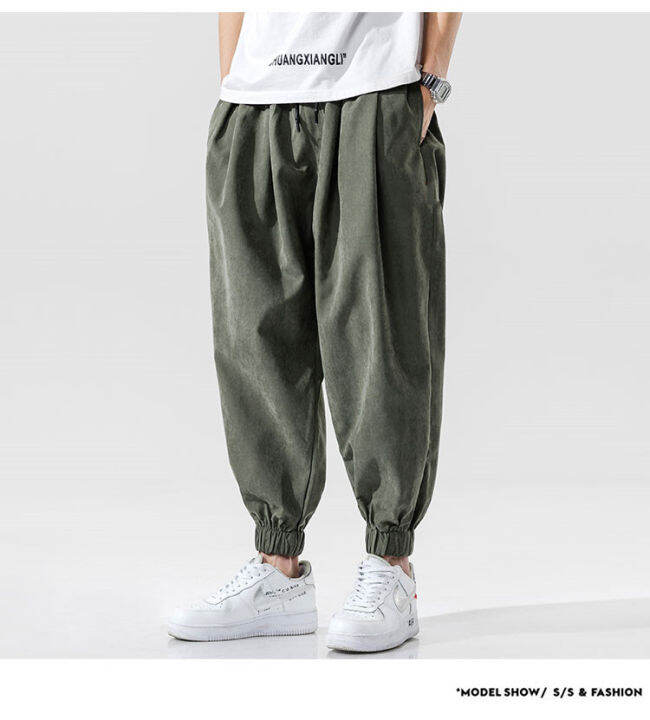 Japanese Style Draping Ankle Banded Working Pants Men's Fashion Brand ...