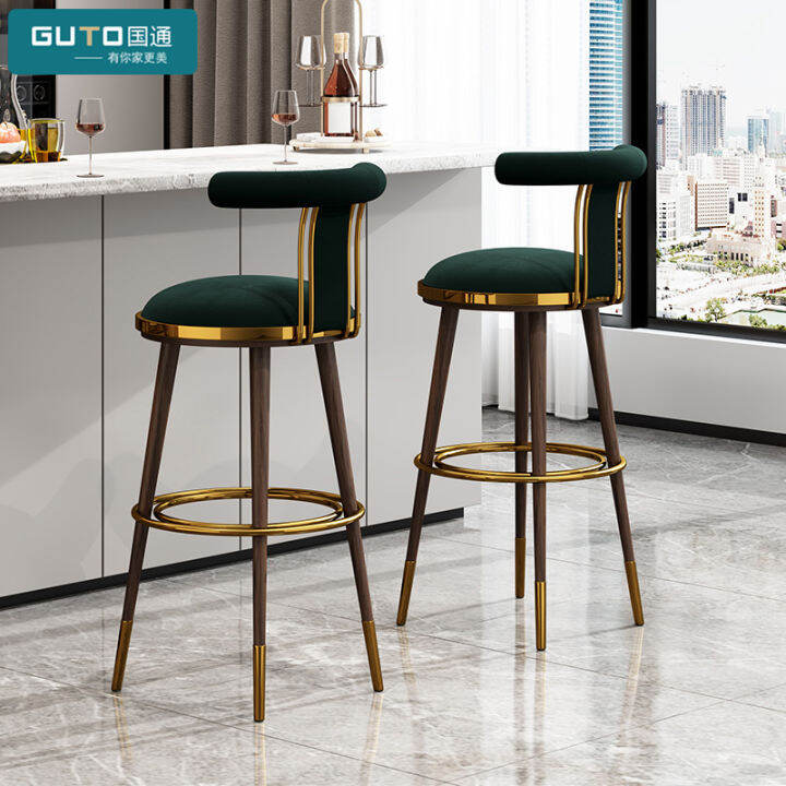 Scandinavian Modern Simple and Light Luxury SolidWood Bar Chairs