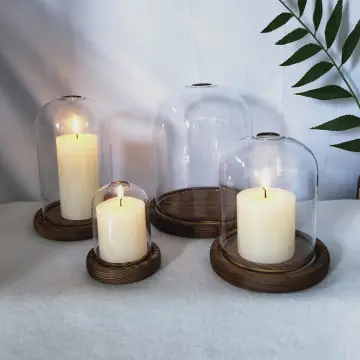 Glass Candle Cover Glass Candleholder Tube Shade Open Flame Glass Candle  Cylinder