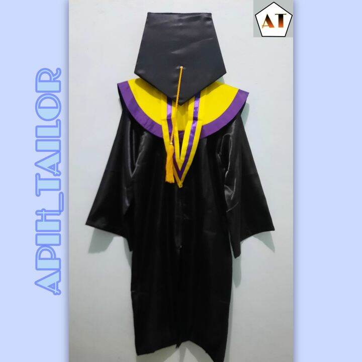 BAJU WISUDA DEWASA kuning list ungu | Lazada Indonesia