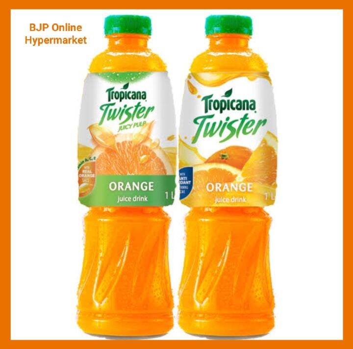 TROPICANA TWISTER SET OF 2 JUICY PULP ORANGE JUICE DRINK 1LITER