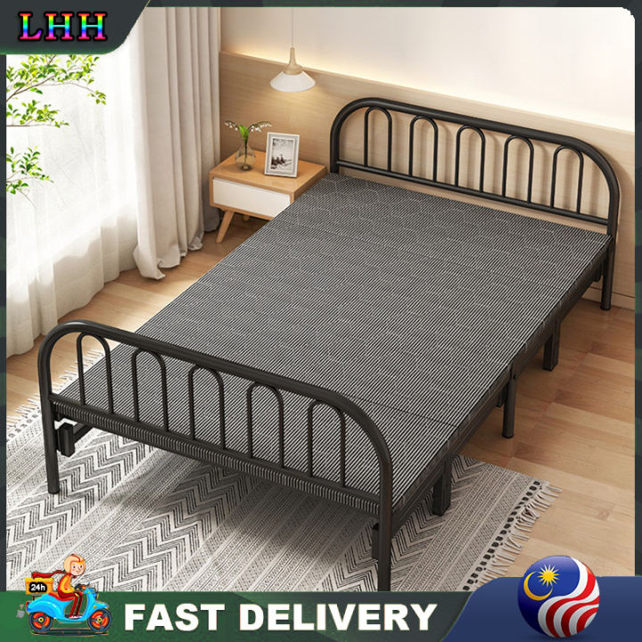 Katil Lipat Foldable Bed Frame Single/Queen Folding Bed Besi Lipat ...