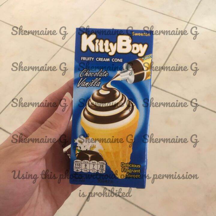 Original Thailand Kitty Boy Mini Fuity Ice Cream Cone 18g Chocolate