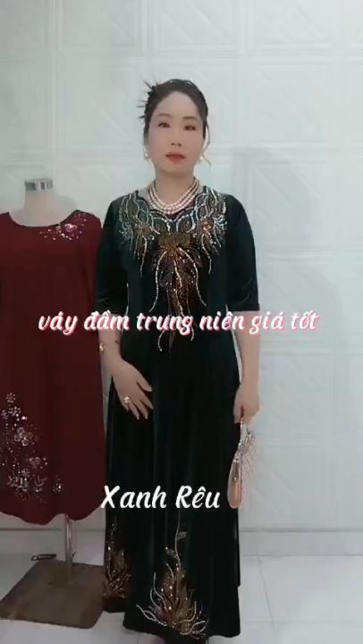 Váy đầm trung niên MAXI VH030 đính đá sang chảnh phù hợp với tuổi ...