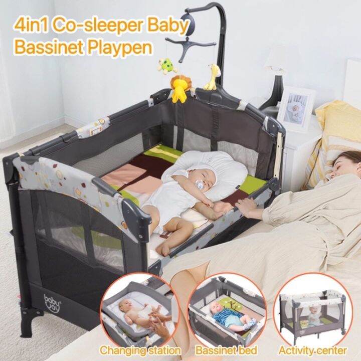 Baby Cosleeper Playpen Foldable Bedside Sleeping Cot Bed Lazada