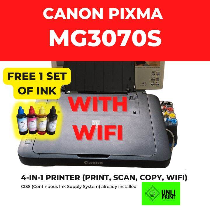 Brand New Canon Pixma MG3070s 4in1 Printer, Scanner, Copier, WIFI