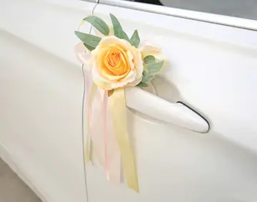  Ribbon Wedding Car, Rose Car Decoration, Artificial