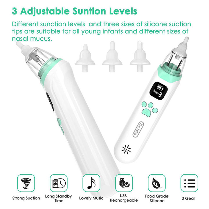 Easy@Home Baby Electric Nasal Aspirator: USB Rechargeable Baby Nose Su