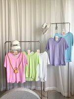 T-shirt : เสื้อยืดผู้หญิงแขนสั้นสีละมุนละไมมากทะเลคาเฟ่(พร้อมส่ง)