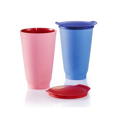 Tupperware Allegra Tall Cup 450ml แก้วน้ำทัพเพอร์แวร์ พร้อมฝาปิดแน่นสนิท สีสันสวยงาม