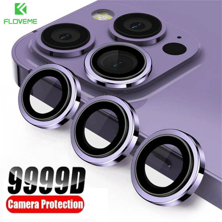 FLOVEME 3 Pieces Pack Lens Protectors For iPhone 15 Pro Max 9H Titanium