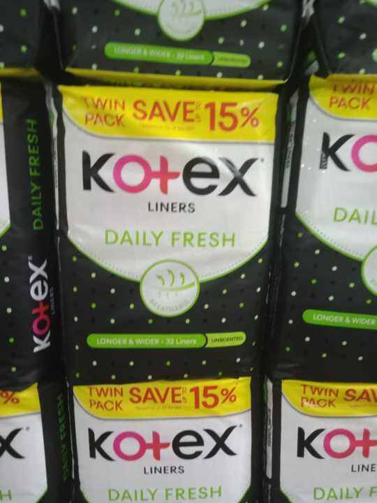 kotex panty liners daily fresh twin pack 32 pcs Lazada PH
