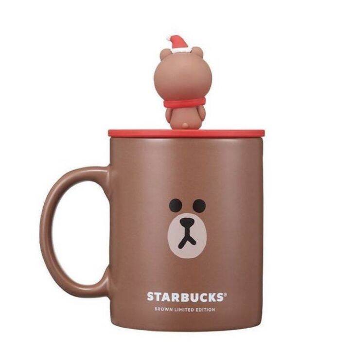 starbucks-brown-bear-topper-mug-with-silicone-lid-12oz-แท้