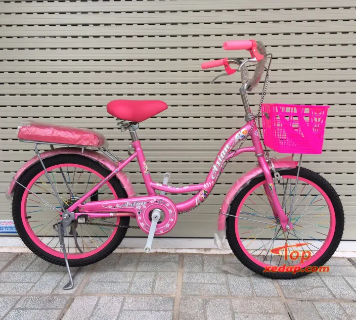 Xe đạp có 2 bánh phụ mygirl màu hồng cho bé gái 23 tuổi