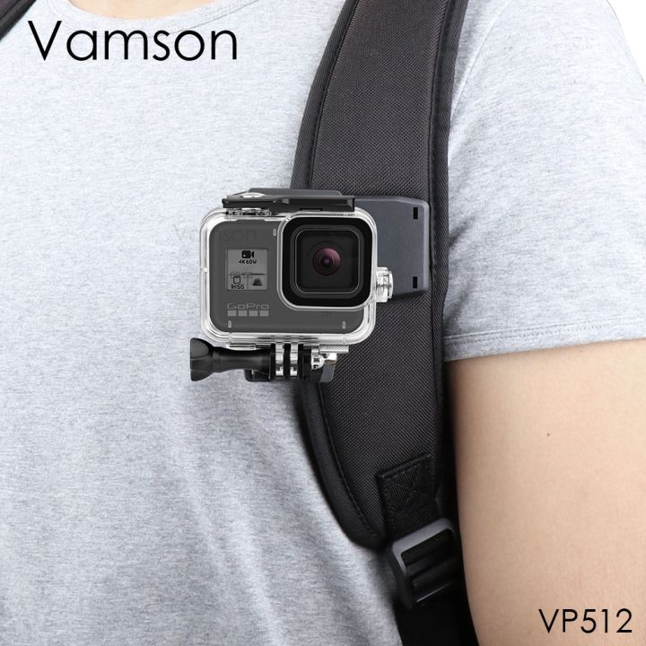 Backpack Shoulder Strap Mount Camera with Adjustable Shoulder Pad and 360  Degree Rotating Base Compatible with GoPro Hero 9/8/7/6/5/4/3+,OSMO Action,  Xiaoyi 4K and Most Action Cameras 
