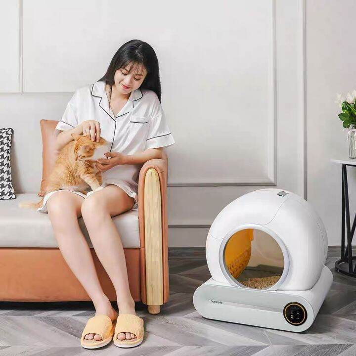 TONEPIE 65L Automatic Smart Cat Litter Box Self Cleaning App control Fully Enclosed Cat Litter