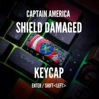 Artisan keycap Captain America shield damaged สำหรับ mechanical keyboard