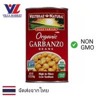 Westbrae Natural  Organic Garbanzo Beansl 425g ถั่วใส่ซอส ถั่วกระป๋อง ถั่ว ถั่วผสมซอส