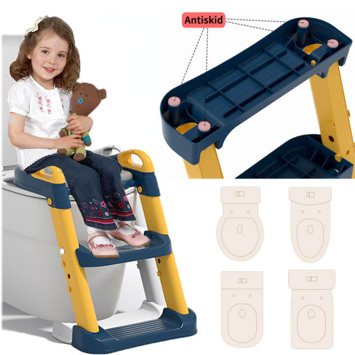 Baby Seat Urinal Chair with Adjustable Steps Stool Toilet Child Soft