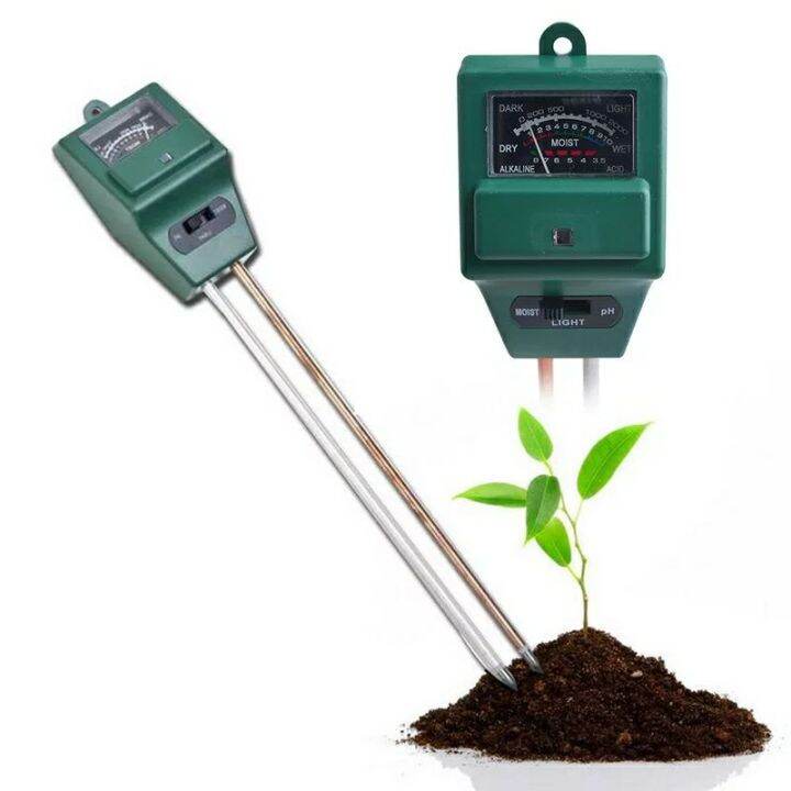 พร้อมส่ง-เครื่องวัดดิน-soil-ph02-moisture-meter-ความชื้น-ค่า-ph-และ-ความสว่าง-3-in-1-soil-ph-meter-สีเขียว