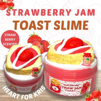 สไลม์ ขนมปังสตอเบอรี่ เนื้อพุดดิ้ง Strawberry Jam Toast slime