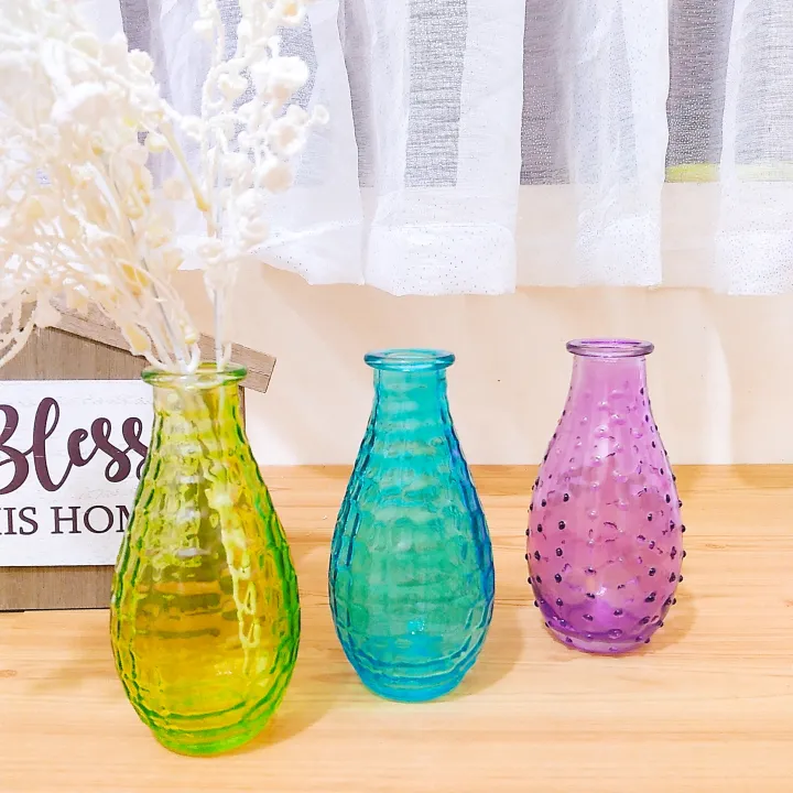 3pcs Assorted Color Glass Flower Vase Lazada Ph