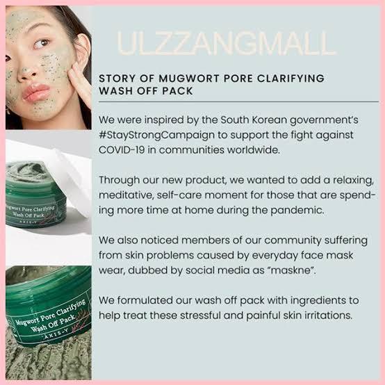 มาร์คหน้าใส-นำเข้าจากเกาหลี-axis-y-มาร์คหน้าใสจากเกาหลี-ของแท้100-mugwort-pore-clarifying-wash-off-pack-100ml