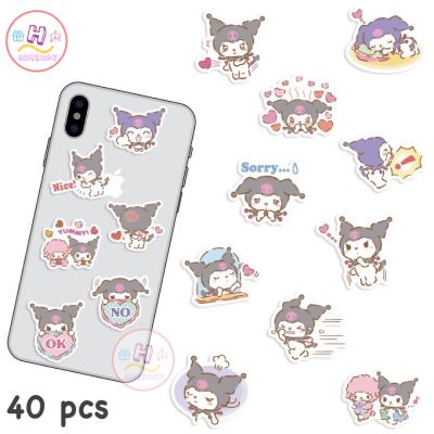 Sticker สติ๊กเกอร์ Kuromi H 95 คุโรมิ 40ชิ้น mymelody มายเมโลดี้ hello kitty ซานริโอ้ คิตตี้ sanrio มายเม เมโลดี้ คิดตี้