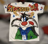 เสื้อ Ovp ลายการ์ตูน STRESSED OUT สไตล์ปี90s